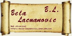 Bela Lacmanović vizit kartica